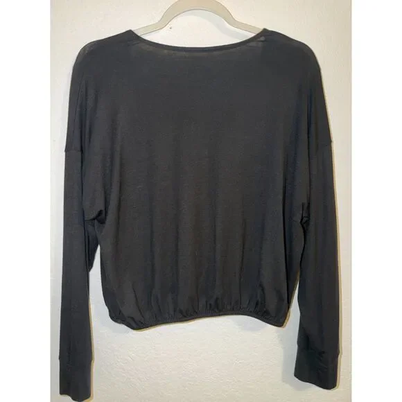 Victoria's Secret Heavenly Black Modal Wrap Crop Top Long Sleeve Size M - Picture 4 of 7